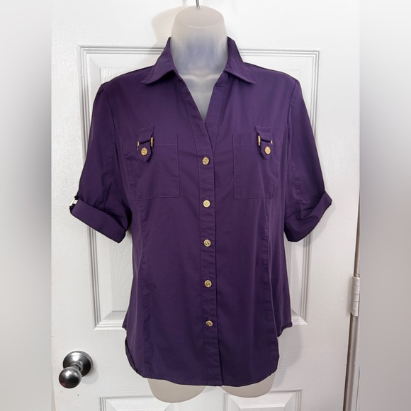 Anne Klein Tops - Anne Klein Deep Purple Button-Down Shirt